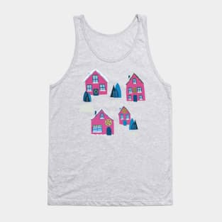 Pink House in the Winter Tank Top